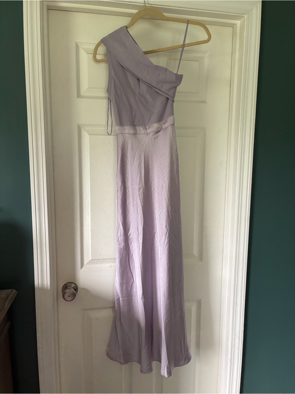 Ted Baker One-Shoulder Lilac Satin Gown
